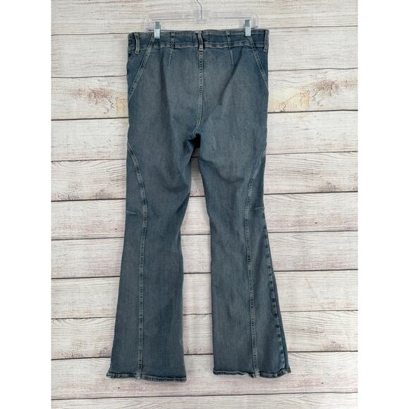 We the Free People Seamed Front Zip Close Bootcut jeans Womens 33 Blue - Picture 2 of 11